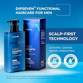 DIPSEVEN Biotin Hair Growth Shampoo for Men: Natural Thickening Strengthening & Cleansing Hair for Hair Loss and Thinning- Hair Loss Shampoo for Men 250 ml
