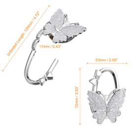 sourcing map Foldable Purse Hook - 2.83"x2.09"(LxW) Metal Portable Handbag Hanger Holder for Table Bag Storage Folding Decoration, White