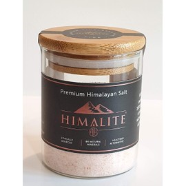 Limited Addition - Fine Granulated Premium Himalayan Salt in Luxurious Spice Glass Jar with Bamboo Lid