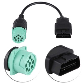 Ejoyous OBD2 9 Pin to 16 Pin Truck Diagnostic Scanner Cable Adapter OBD-ii Male to Female Connector Cord Diagnostic Scan Tool for Engine (Male)