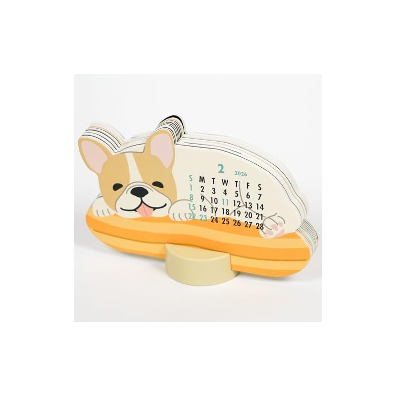 GreetingLife 2026 Calendar Animal Die Cut French Bulldog Desktop C-1713-ET