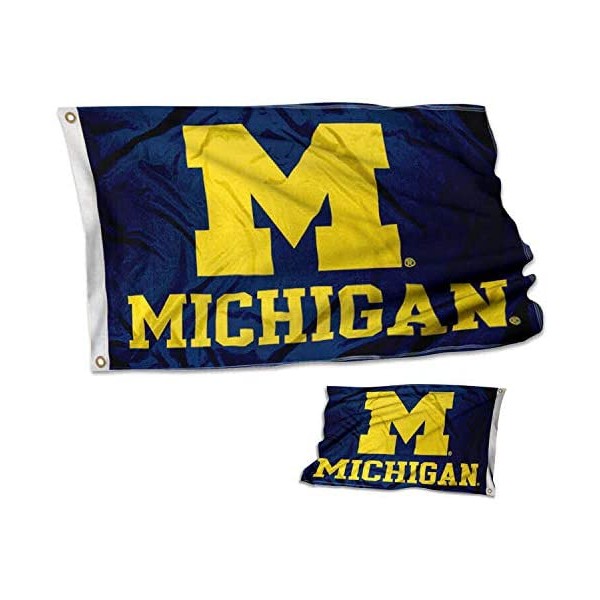 Michigan Team University Wolverines Double Sided Flag