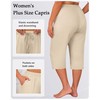 Huukeay 3 Pack Women's Plus Size Capris, Drawstring Cotton Yoga