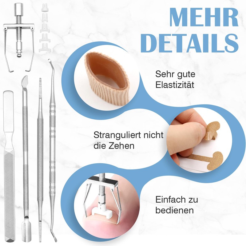 VEGCOO Ingrown Toenails Tool Set, with Ingrown Correction Sticker, Ingrown