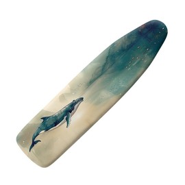 Daulesho Ink Wash Painting Whales Steam Ironing Board Replacement Cover Chinoiserie Whale Steam Ironing Board Cover Landscape Painting Stain Resistant, Machine Washable