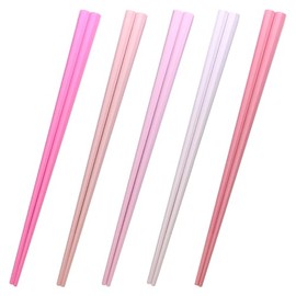 HAYATE Brand Chopsticks, Set of 5 Pairs, Various C, Dishwasher Safe, Octagonal Chopsticks, Pink, 5 Pairs Pinky