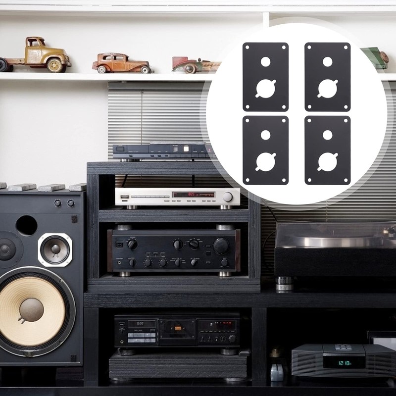 OSALADI 4pcs Iron Speaker Back Panel Coupler Plates for Loudspeaker