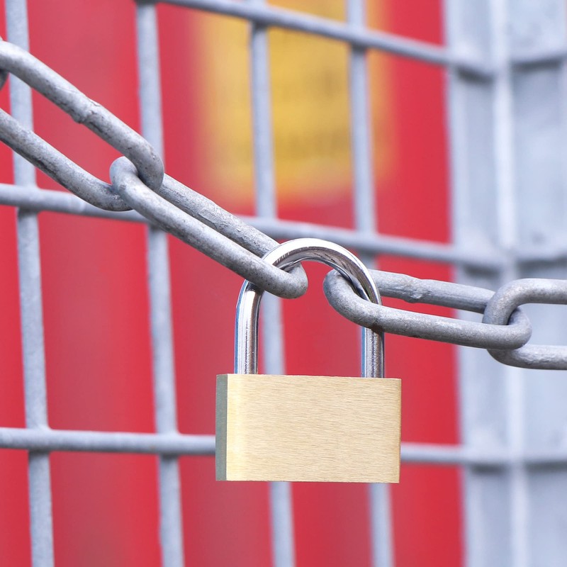 com-four® 4x Padlock made of brass - Padlock with 2