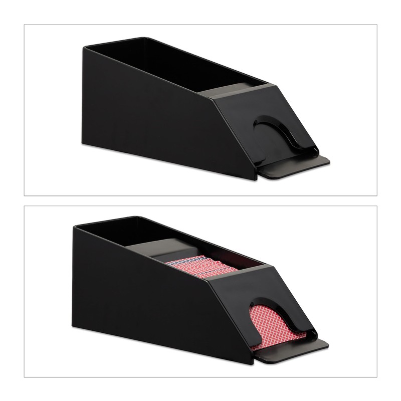 Relaxdays Card Sledge, Card Dispenser with 4 Decks, Blackjack Accessories,