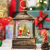 Christmas Snow Globe Lantern with Music and Light, Spinning Water