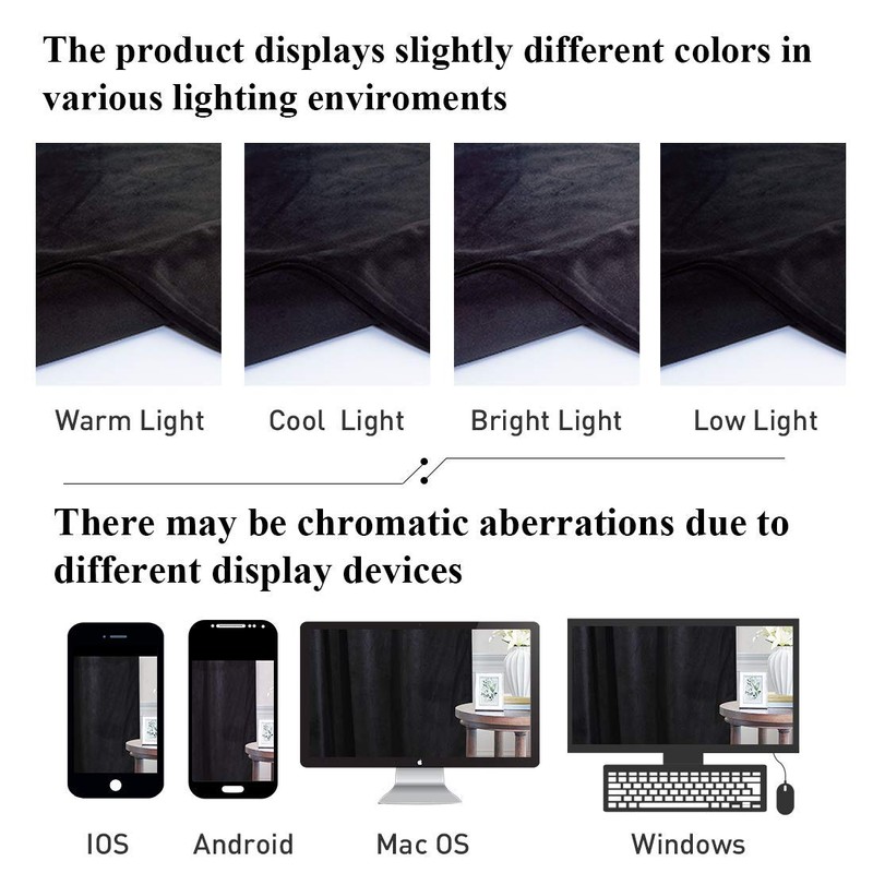 StangH Black Velvet Curtains 120 inches Long - Extra Long