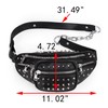 UTO Fanny-Pack-for-Women-Leather Vegan Waist Bag Rivet Studded Lightweight Zipper Pocket