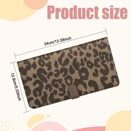 PACLVIO Car Registration and Insurance Holder, Leather Vehicle Card Document Glove Box Organizer, Universal Car Accessories Vehicle Glove Box Car Organizer for Document, License, Cards (Leopard)
