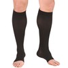 Truform 20-30 mmHg Compression Stocking for Men and Women, Knee High Length, Open Toe, Black, X-Large