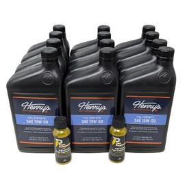 Henry's H3057631 (Case of 12) SAE 15W-50 Synthetic Oil Quarts and Fuel Treatment