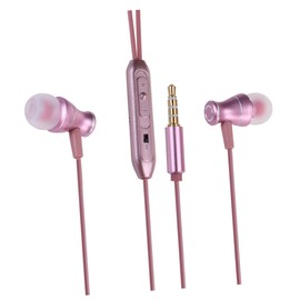 KICHOUSE Ear Headphones with Microphone Wired Earphones for Calls Noise Isolating Design Ergonomic Fit with Sweat Eartips Compatible with Phones and Tablets Pink