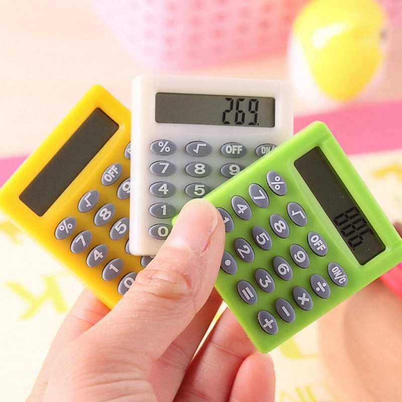 SUPERTOOL Mini Calculator Student Mini Calculator Blue Electric Portable for