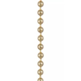NEW:  #3 BRASS PLATED STEEL BEADED PULL CHAIN SOLD BY THE FOOT (12 INCHES)