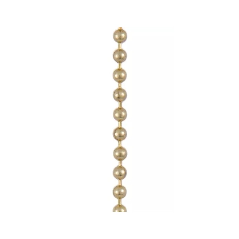 NEW: #3 BRASS PLATED STEEL BEADED PULL CHAIN SOLD BY
