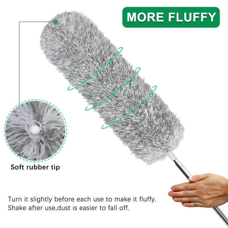 100-inch Extra-Long Dusters, Cleaner Tools with Extension Pole and Bendable