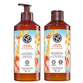 Yves Rocher MAXI SET CORPORAL Reconfortante aroma Avena y Trigo Sarraceno: Crema Corporal Fluida (390 ml) + Gel De ducha (400 ml)