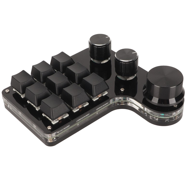 Mini 9 Key Keypad with 3 Knob RGB Light Blue