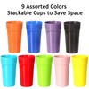 Youngever 9 Pack Plastic Tumblers, Unbreakable Drinking Glasses, Plastic Cups
