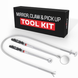 NoCry Premium Telescoping Magnetic Pickup Tool Set — Includes a 36in Flexible Claw Grabber Pickup Tool, a Magnet on a Stick with 16lb Pull Force, and a Magnetic Storage Tray