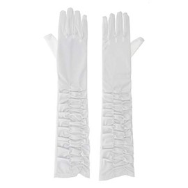 Zac's Alter Ego Long Ruched Satin Gloves Fancy Dress Formal