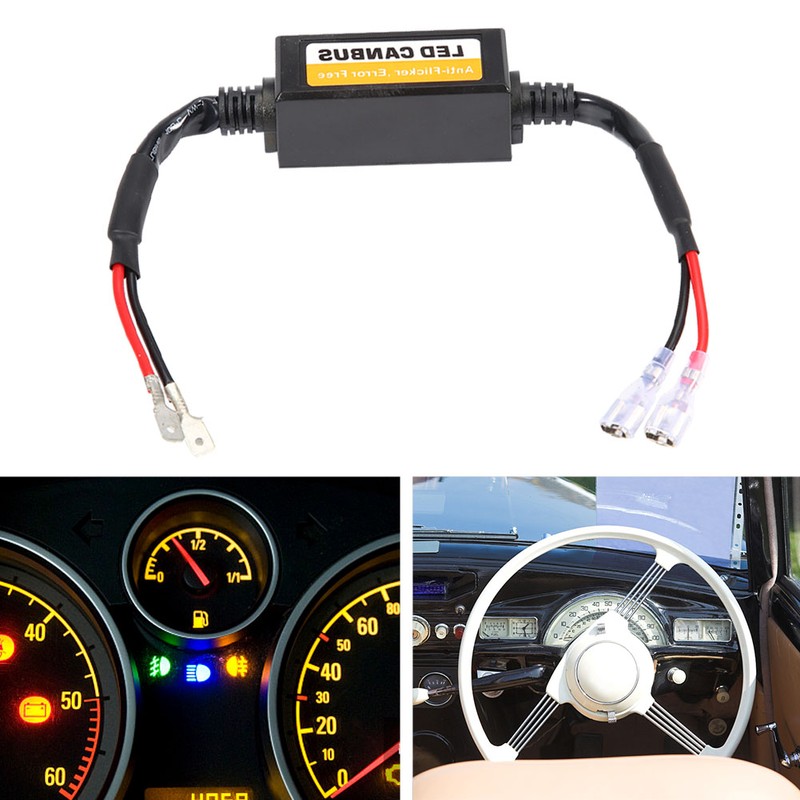 1Pair H1/H3 Canbus LED Headlight Decoder Device Anti Flicker Resistors