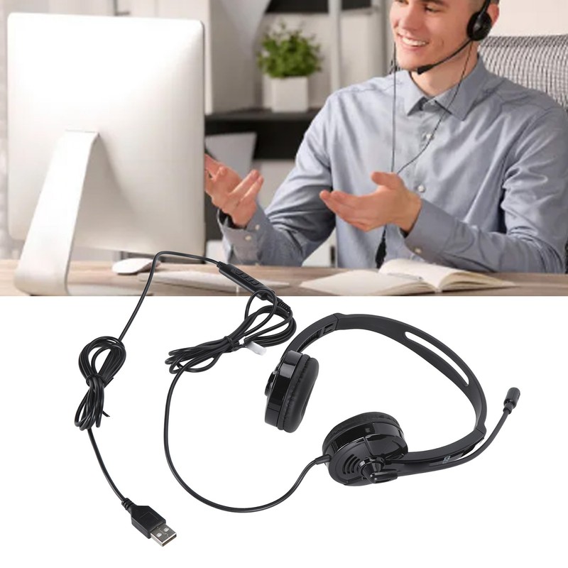 Telephone Headset Professional Noise Reduction Microphone Mute Office Phone Headset