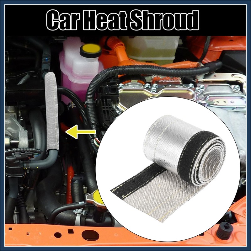 INFINAUTO Car Heat Shroud 3/4" ID 3.2ft Aluminized Sleeving Shield