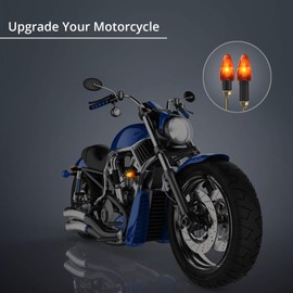 Justech 4 x Indicators Motorcycle Universal Indicator Daytime Running Light Micro Indicator Mini Indicator High Performance Lamp Motorcycle Running Light 10 W Amber Waterproof Indicator Motorcycle