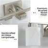Mieloxiy 3-Light Square Bathroom Light Fixture, Brushed Nickel Modern Vanity