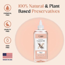C CARE Aceite Para Cutículas De Vainilla Y Azúcar Para Uñas - Repara Las Cutículas Durante La Noche - Hidrata Y Fortalece Las Uñas Y Cutículas - 8 Oz