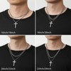 Cross Necklace for Men,Black Small Cross Pendant Stainless Steel Cuban