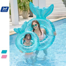 Trendy Cross-Border Adult Large Mermaid Inflatable Tube lf862 Translucent Blue-Green +90 [275G] 5ea