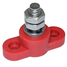 Positive Insulated Battery Power Junction Post Block 3/8 Lug X 16 Thread (Red & Black Set) Stainless Steel Stud