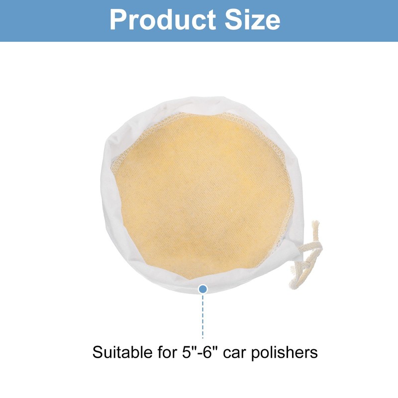 sourcing map Car Polisher Bonnet Buffing Pad Synthetic Wool Tie-On