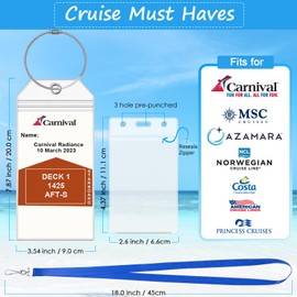 kioooki 6 Sets Cruise Lanyard for Ship ID Cards, Colorful Cruise Ship Lanyards with Carnival NCL Luggage Tag Holders and Waterproof Badge Holders