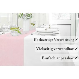MODERNO Non-Woven Table Runner Light Pink, Table Runner Light Pink, Modern Table Runner Outdoor Table Decoration, Party Decoration for Birthday, Wedding, Festive Decoration, 30 cm x 25 m