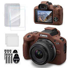 Funda protectora para cámara Canon EOS R100, de silicona suave con protector de visualización, accesorios para Canon R100, antiarañazos, goma ligera d