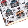 Modern and Colourful Monster Trucks Childrens Cotton Fabric Round Drum
