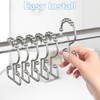 FY&XZH Stainless Steel Double Shower Curtain Hooks, 12 PCS Rust