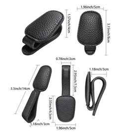 Dafape Sunglasses Holder for Car Visor, Magnetic Glasses Clip, Glasses Hanger, Clip, Ticket Card Clip, 2 Packs Car Interior (Black)