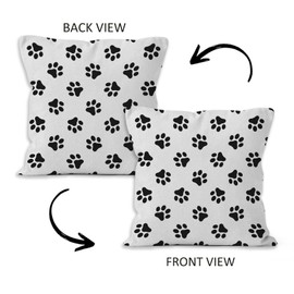 VRW Paw Print Throw Pillow Covers, Dog Footprint Decorative Pillow Covers for Home Decor, Dog Gifts, Pet Paw Cushion Cover, Dog Mom Gifts for Women, Dog Print Decor Reversible Pillow Covers 18x18