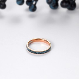 Mabohity Men's/Women's Rings 3 mm Made of High-Quality Genuine Titanium with Elegant Blue Stone/Natural Blue Turquoise Friendship Ring Narrow Size 9-13, Titanium