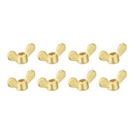 sourcing map Pack of 8 Brass Wing Nuts M5 Wing Nut Hand Turn Tighten Fasteners for Furniture Machines Electronic Devices