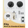 Double-Sided Keyed Round Deadbolt Lock - Matte Black, Exterior Door