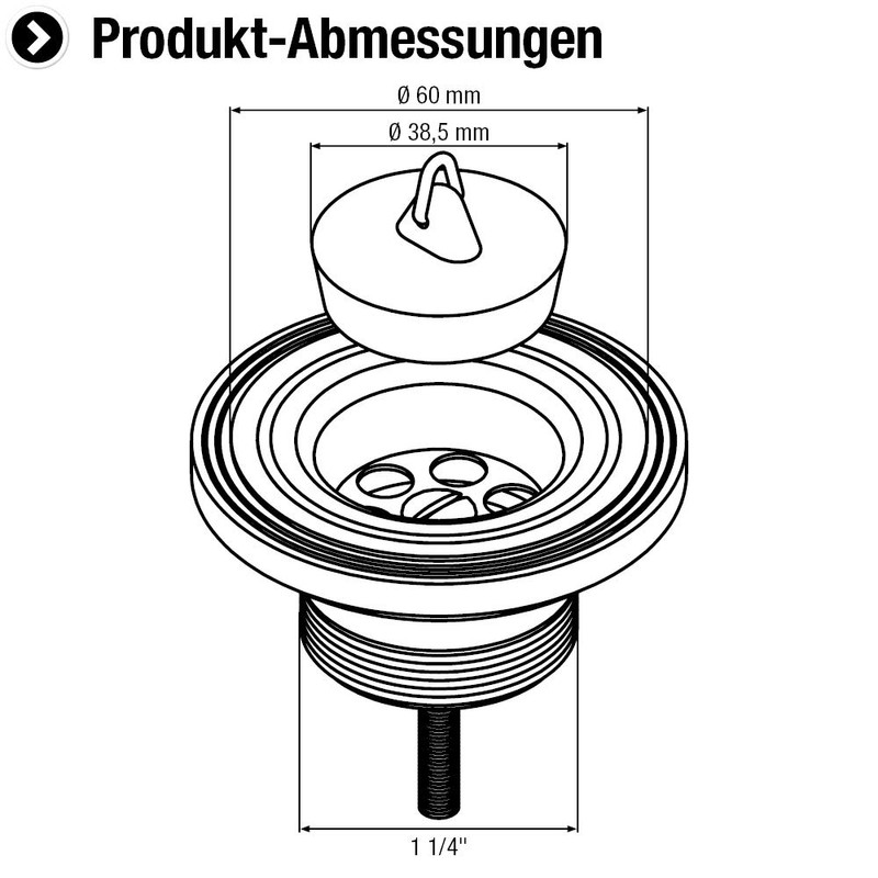 Cornat Recyclate Drain Valve for Washbasins – 1 1/4 Inch